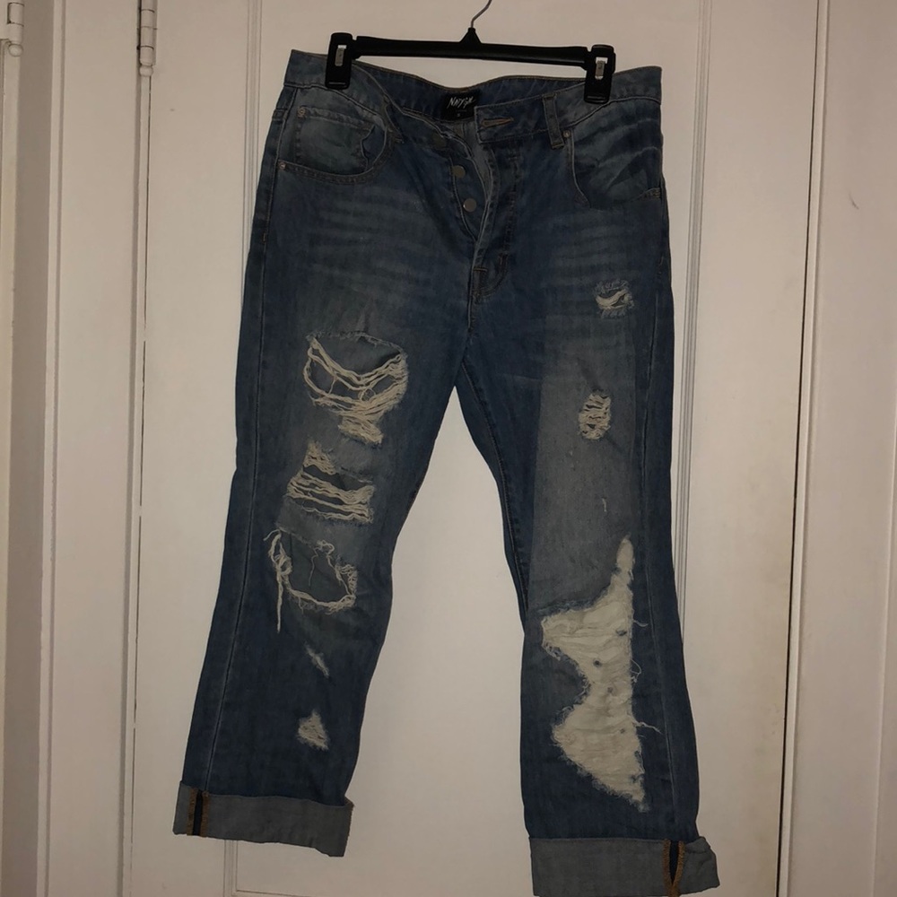 Nasty Gal Distressed Boyfriend Denim
